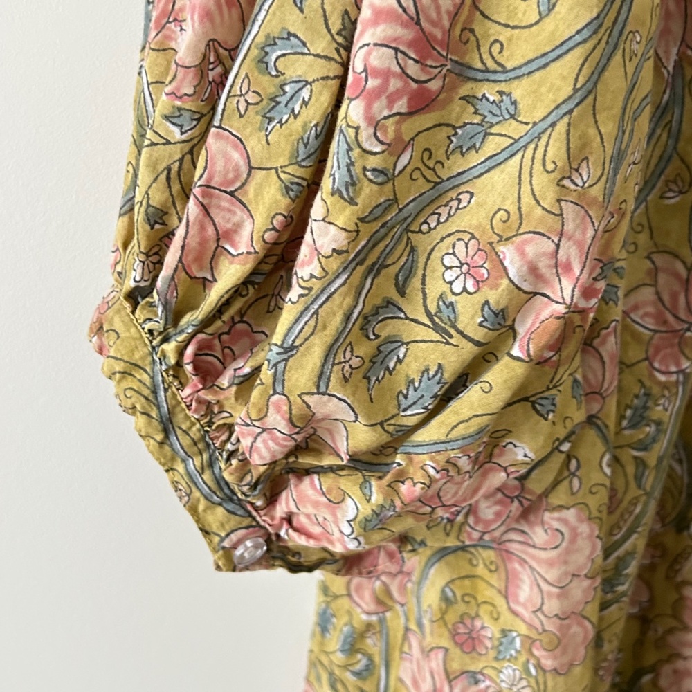 100% Cotton Green Floral Maxi Dress - Picture 7 of 16